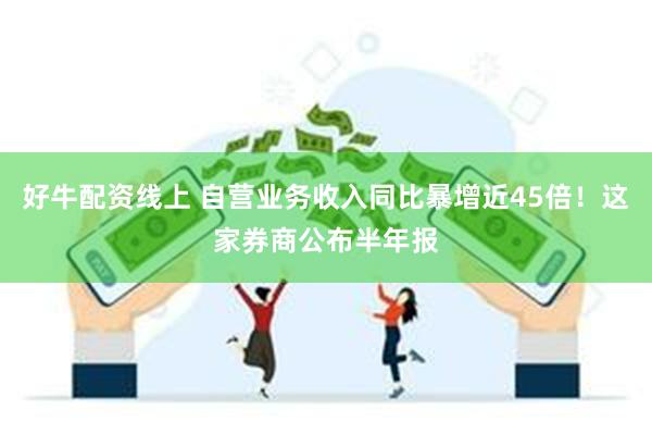 好牛配资线上 自营业务收入同比暴增近45倍！这家券商公布半年报