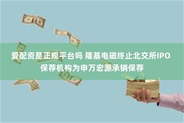 爱配资是正规平台吗 隆基电磁终止北交所IPO 保荐机构为申万宏源承销保荐